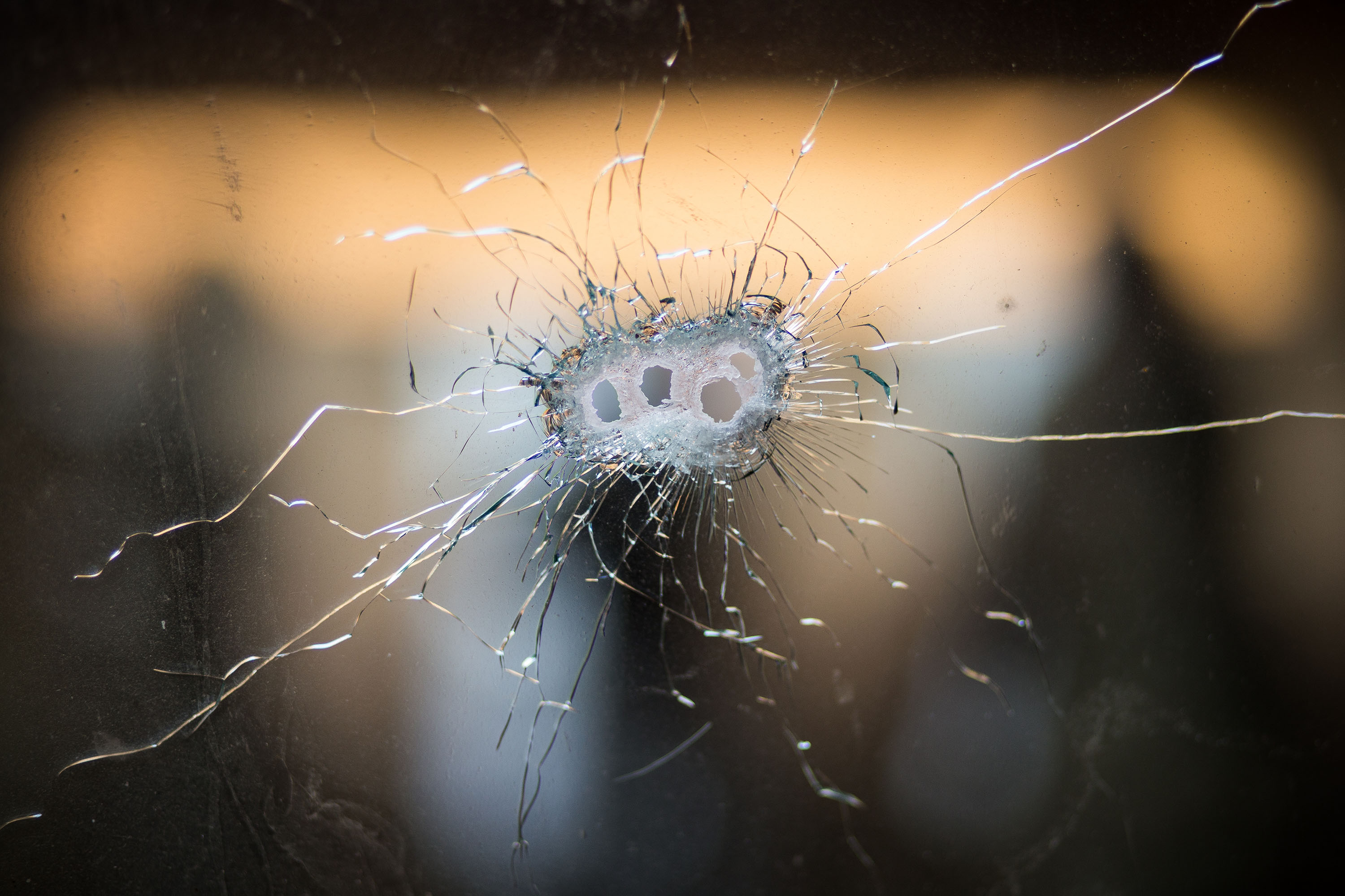 Damaged vehicle windscreen