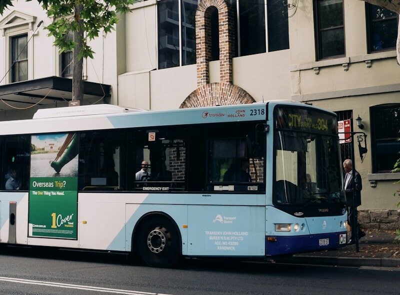 City passenger bus parked on a street