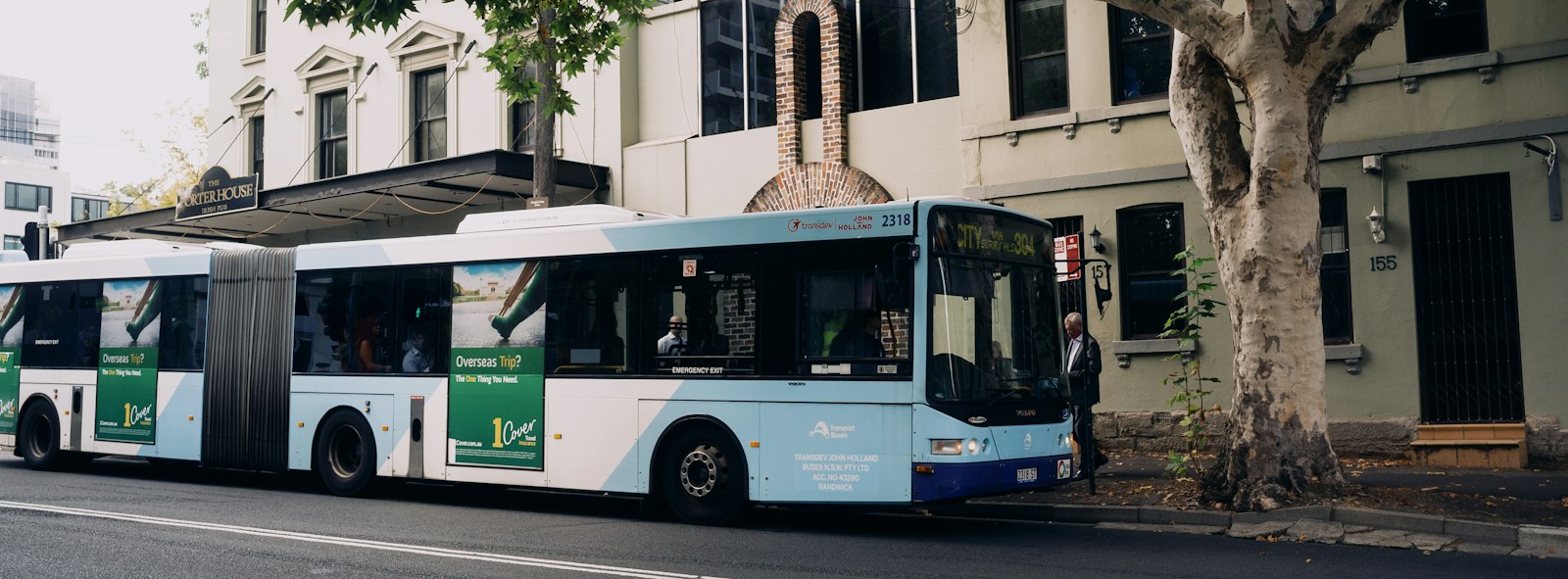 City passenger bus parked on a street
