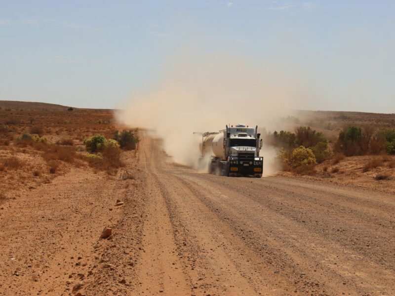 Freight truck travelling south from Moomba on the Strzelecki Track